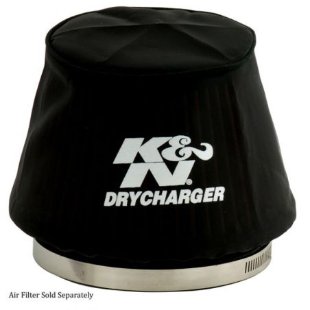 K&N Black Drycharger 6.25in Base ID / 4.375in Top ID / 4.125in Height Air Filter Wrap