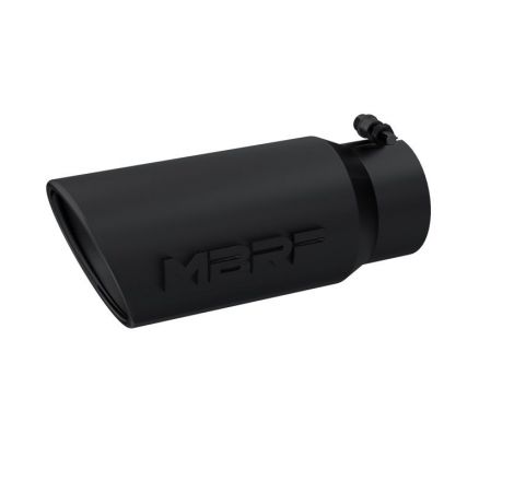 MBRP Universal Tip 5 O.D. Angled Rolled End 4 inlet 12 length - Black Finish