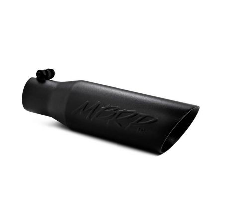 MBRP Universal Tip 3.5 O.D. Dual Wall Angled 2.5 inlet 12 length - Black Finish