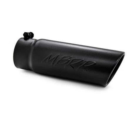 MBRP Universal Tip 4 O.D. Angled Rolled End 3.5 inlet 10 length- Black Finish