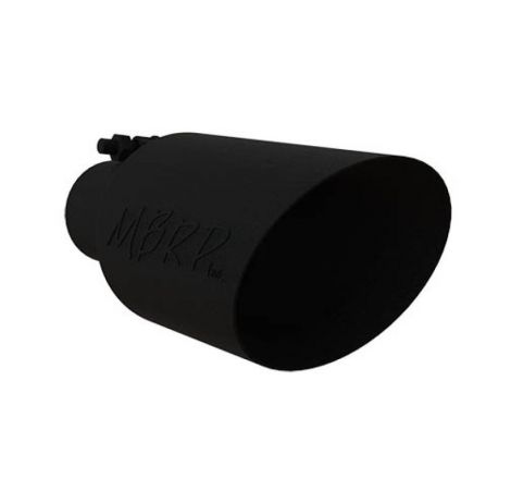 MBRP Universal Dual Wall Angle Rolled End Tip 4-1/2in OD / 2-1/2in Inlet / 11in Length - Black