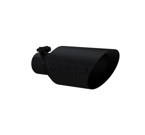 MBRP Universal Dual Wall Angle Rolled End Tip 4-1/2in OD / 2-1/2in Inlet / 11in Length - Black