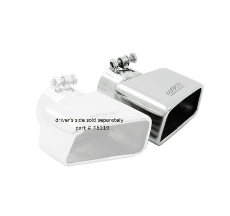 MBRP Universal Tip 4.50in x 2.75in ID Rectangle Angled Cut 3in OD Inlet 7in Lgth T304 Passenger Side