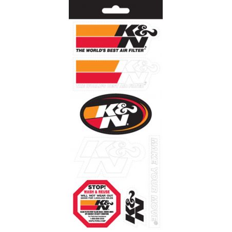 K&N Sticker Sheet 4.5in x 10.5in (various different stickers)