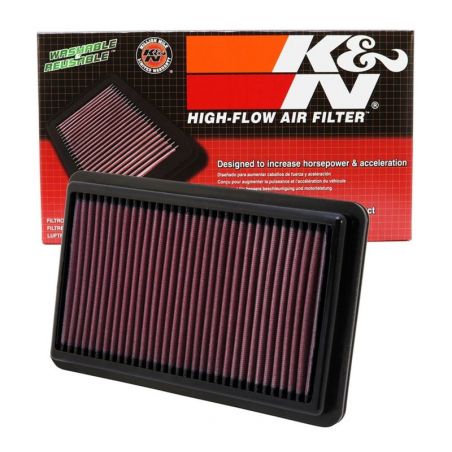 K&N Replacement Air Filter 10.188in O/S Length x 6.375in O/S Width x 1.063in H for 12 Honda Civic Si