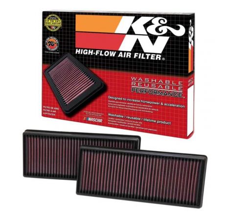 K&N Replacement Air Filter 12.563in O/S Length x 5.25in O/S Width x 1.625in H (Inc 2 Filters)