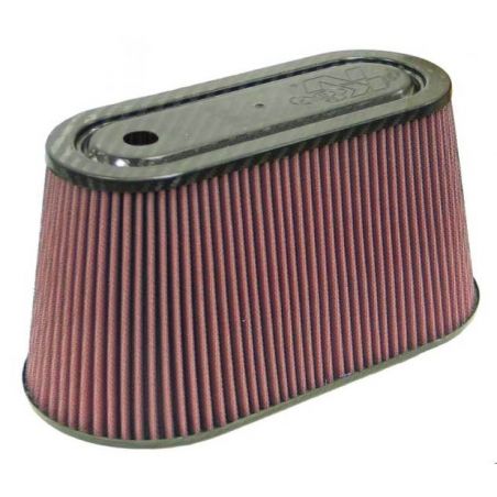 K&N Universal Air Filter with Carbon Fiber Top & Base-6in Base O/S W x 3.938in Top O/S W x 6in H