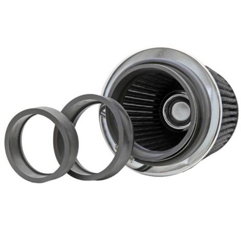 K&N Universal Filter Chrome Round Tapered White - 4in Flange ID x 1.125in Flange Length x 5.5in H