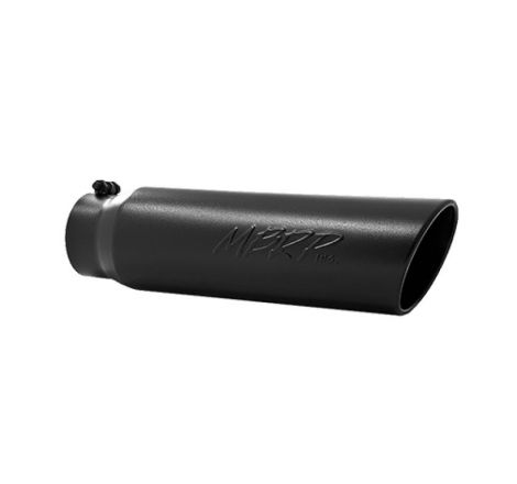 MBRP Universal 5in OD Angled Rolled End 4in Inlet 18in Lgth Black Finish Exhaust Tip