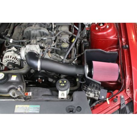 JLT 05-09 Ford Mustang V6 Series 2 Black Textured Cold Air Intake Kit w/Red Filter - Tune Req