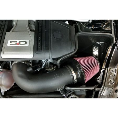 JLT 18-21 Ford Mustang GT Black Textured Cold Air Intake Kit w/Red Filter - Tune Req