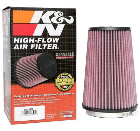 K&N Universal Clamp-On Air Filter 4-1/2in FLG / 5-7/8in B / 4-1/2in T / 8-3/8in H