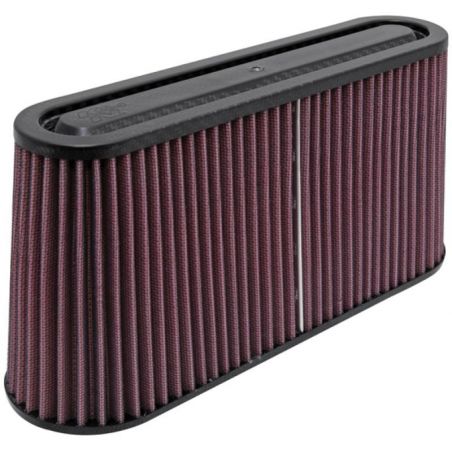 K&N Filter Univ Air Filter Carbon Fiber Top/Base Oval FLG 12x3-1/2in B / 11x2-1/2in T / 5-3/4in H