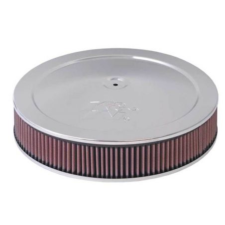 K&N 5-1/8in / 14in ID X 1.5in O/S Flat Base Air Cleaner Assembly