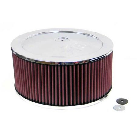 K&N 14in. Red Custom Air Cleaner Assembly - 5.125in. Flange x 11in OD x 7.25in. H w/Vent