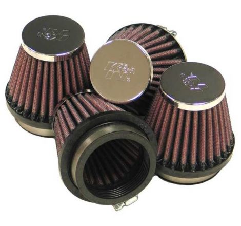 K&N Universal Chrome Filter 2.125 in Flange ID / 3in Base OD / 2in Top OD / 2.75in H (4 per box)