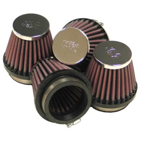 K&N Universal Chrome Filter 2.125 in Flange ID / 3in Base OD / 2in Top OD / 2.75in H (4 per box)