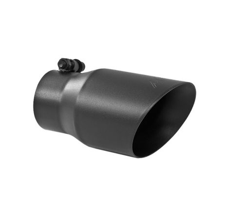 MBRP Tip 3in Round x 4in Inlet OD Dual Walled Angled Black Tip - Fits all 3in Exhausts