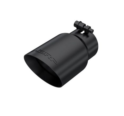 MBRP Tip 3in Round x 4in Inlet OD Dual Walled Angled Black Tip - Fits all 3in Exhausts