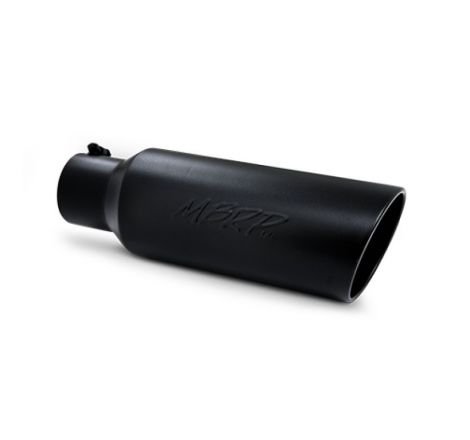 MBRP Universal Tip 6in OD Rolled End 4in Inlet 18in L Black Coated Exhaust Tip