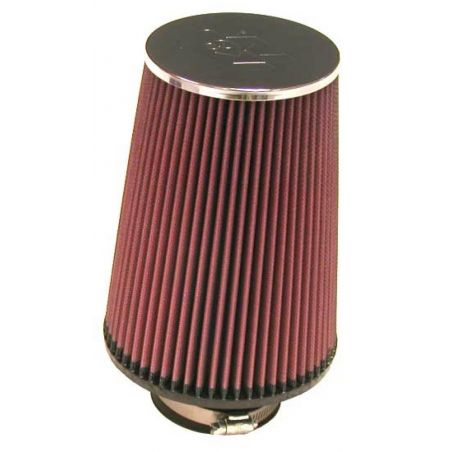 K&N Universal ChromeRound Tapered Air Filter 3in Flange ID / 6in Base OD / 4.5in Top OD / 8in Height