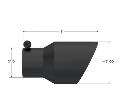 MBRP Universal Tip 4.5in OD 3in Inlet 8in Length Dual Walled Angled Exhaust Tip - Black