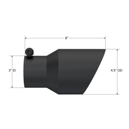 MBRP Universal Tip 4.5in OD 3in Inlet 8in Length Dual Walled Angled Exhaust Tip - Black