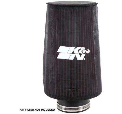 K&N Universal Round Tapered Filter Wrap - Black - 6in Base ID x 4.625in Top ID x 9in Height