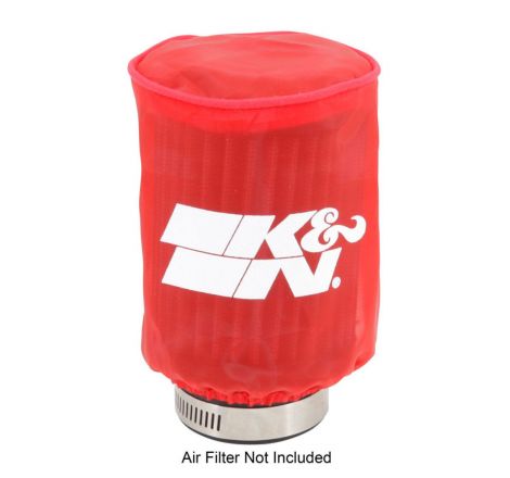 K&N Drycharger Air Filter Wrap - Round Straight - Red Closed Top 3in Inside Dia x 4in Height