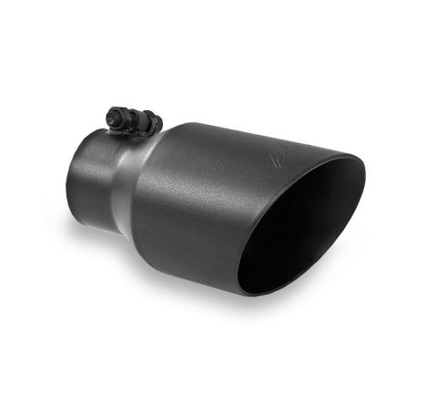 MBRP Universal 4in OD Dual Wall Angled 2.5in Inlet 8in Lgth Exhaust Tip - Black