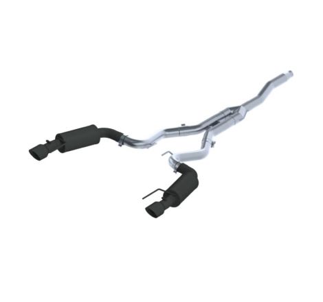 MBRP 15-18 Ford Mustang EcoBoost 2.3L Black 3in Cat Back Dual Split Rear Exit (Street Version)