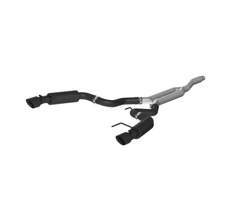 MBRP 15-19 Ford Mustang EcoBoost 2.3L Black 3in Cat Back Dual Split Rear Exit (Race Version)