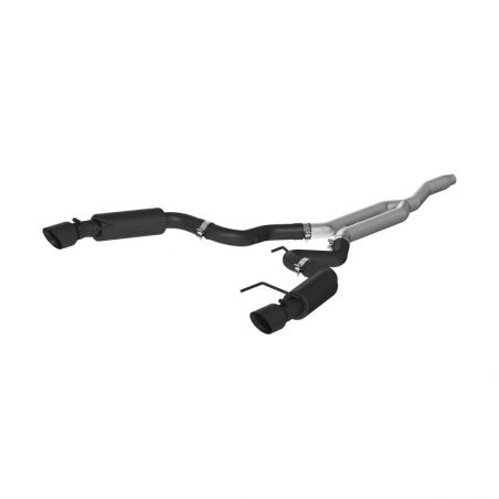 MBRP 15-19 Ford Mustang EcoBoost 2.3L Black 3in Cat Back Dual Split Rear Exit (Race Version)