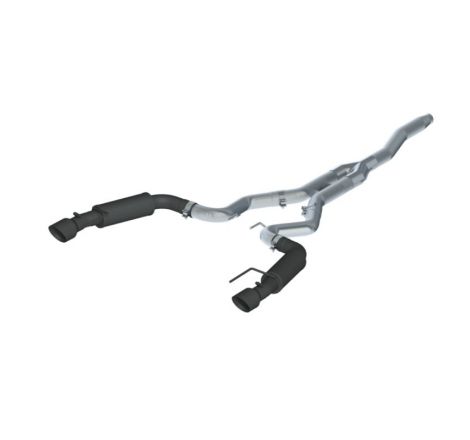 MBRP 15-19 Ford Mustang EcoBoost 2.3L Black 3in Cat Back Dual Split Rear Exit (Race Version)