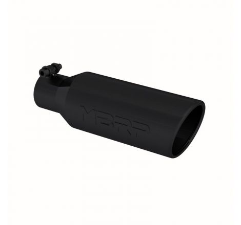 MBRP Universal Tip 4in O.D. Angled Rolled End 2.5in inlet 12in length Black