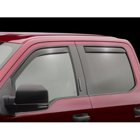 WeatherTech 2015+ Ford F-150 SuperCrew Front and Rear Side Window Deflectors - Dark Smoke