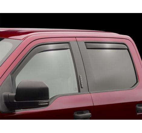 WeatherTech 2015+ Ford F-150 SuperCrew Front and Rear Side Window Deflectors - Dark Smoke