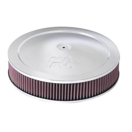 K&N 14in Red Custom Air Cleaner Assembly - 5.125in ID x 14in OD x 2.75in H x 1.25in Drop Base