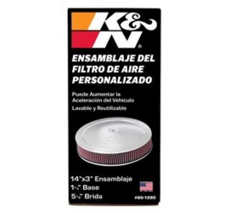 K&N 14in Red Custom Air Cleaner Assembly - 5.125in ID x 14in OD x 2.75in H x 1.25in Drop Base