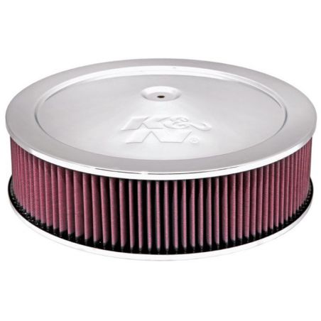 K&N 14in Red Custom Air Cleaner Assembly - 5.125in ID x 14in OD x 3.75in H x 1.25in Drop Base