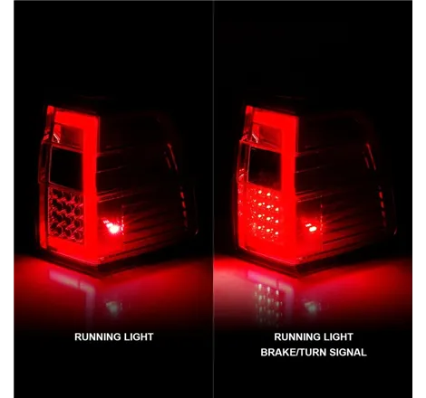 ANZO 07-17 For Expedition LED Taillights w/ Light Bar Chrome Housing Red/Clear Lens