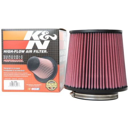 K&N Universal Clamp-On Air Filter 5in Flange ID x 8in Base OD x 6.625in Top OD x 8.625in Height