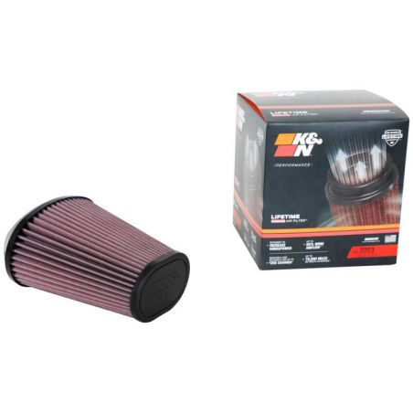 K&N Universal Clamp-On Air Filter 2.844x4.813in Flg ID x 6.5x4.75in B OD x 4.5x3.25in T OD x 7.5in H