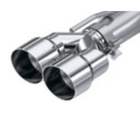 MBRP 3in ID / Dual 4in OD Out Staggered L 9.87in / R 9.37in Single Wall T304 SS Univ Exhaust Tip