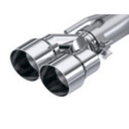 MBRP 3in ID / Dual 4in OD Out Staggered L 9.87in / R 9.37in Single Wall T304 SS Univ Exhaust Tip