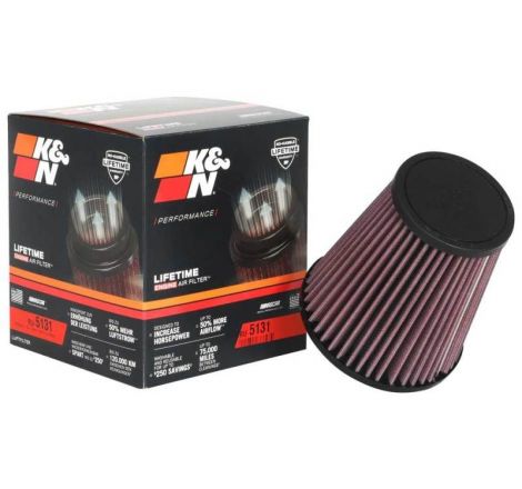 K&N Universal Clamp-On Air Filter 2-3/4in FLG / 5-1/16in B / 3-1/2in T / 5-1/2in H