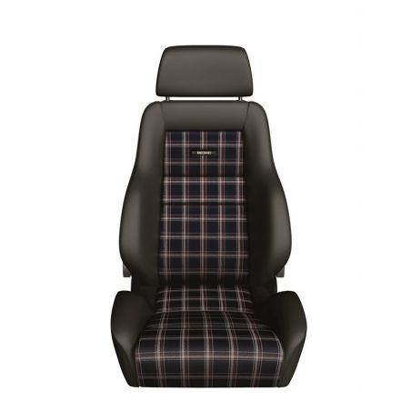 Recaro Classic LS Seat - Black Leather/Classic Checkered Fabric