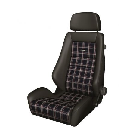 Recaro Classic LX Seat - Black Leather/Classic Checkered Fabric