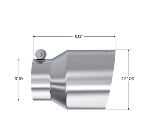 MBRP Universal Stainless Steel Dual Wall Tip 4.5in OD/3in Inlet/6.13in L