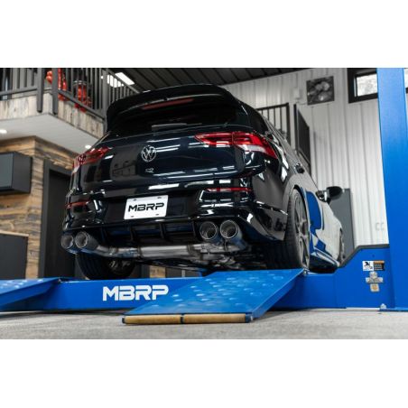 MBRP 2022 Volkswagon Golf R MK8 T304 Stainless Steel 3in Cat-Back, Quad Rear Exit- Carbon Fiber Tips